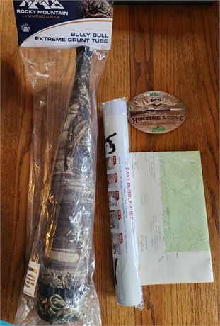 *NIB* Rocky Mountain Hunting Calls-Grunt Tube, Maps & Hunting Lodge Plaque