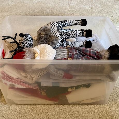 Tote w/ Holiday Kitchen/Bathroom Towels, Tree Skirt & More