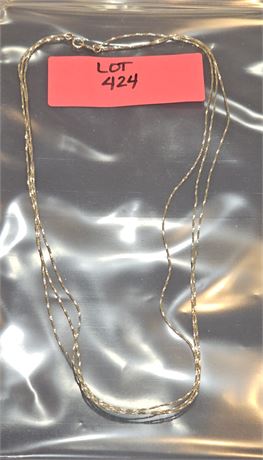 Sterling 3 Strand Necklace 16" 0.15 ozt