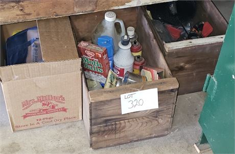 Mixed Cleanout Lot- Cleaners, Chemicals, Funnels, Hardware & More