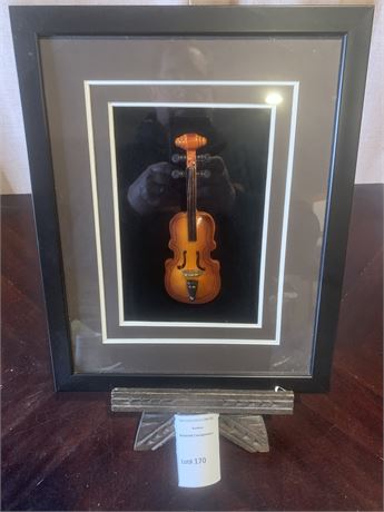 Framed Shadow Box Art Featuring A Miniature Violin