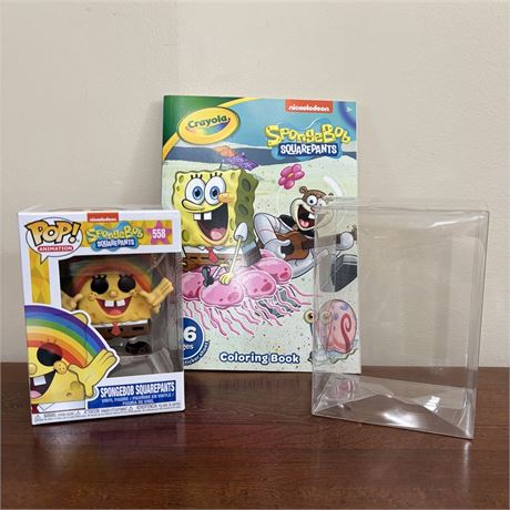 Spongebob Squarepants Funko Pop! #558 w/ Protector Case & Coloring Book
