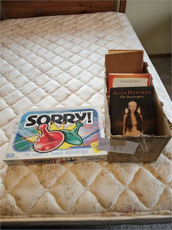 Mixed Hard & Soft Cover Books + Sorry Board Game