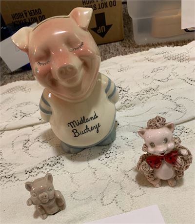 Midland Buckeye Pig Pig Figurine Lot