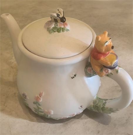 Disney Winnie the Pooh "Simply Poo" Ceramic-Porcelain Tea Pot & Bee