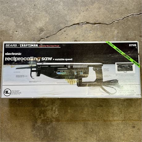 Vintage Sears Craftsman Electric Reciprocal Saw 917101 - New, Old Stock