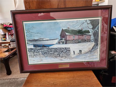 Ben Richmond Framed Sailboat Print Titled "Silent Voyagers"