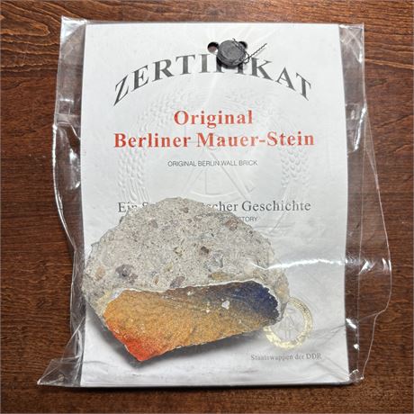 Original Berlin Wall Piece w/ COA