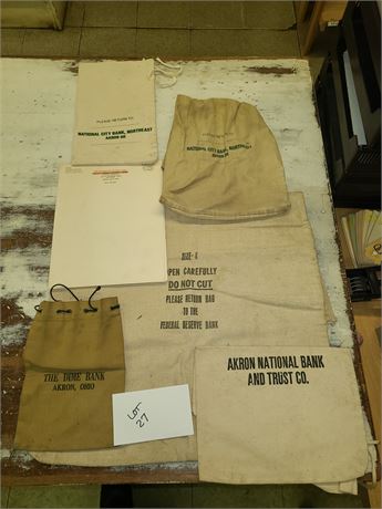 Vintage Mixed Canvas Bank Bags : Dime Bank / National City & More