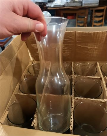 Clear Glass Carafe Lot of 12