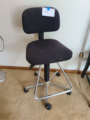 Black Swivel Bar Height Cushion Chair on Castors