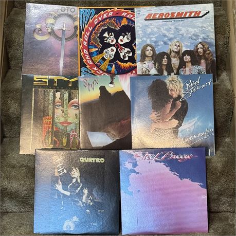 Styx, Kiss, Toto & More Vinyl Records Lot of 8
