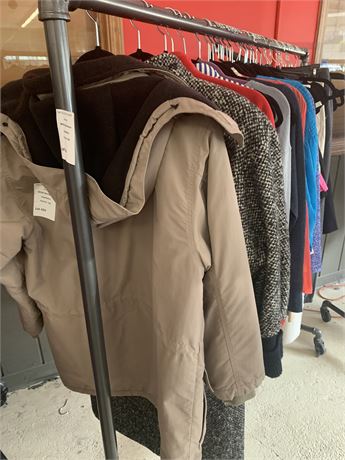 Rolling Clothing Display Rack - No Contents
