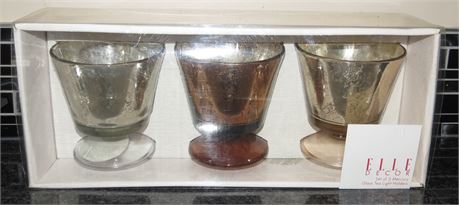 Set of 3 Mercury Glass Tea Light Holders