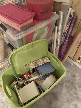 Wrapping Paper and Gift Boxes Lot