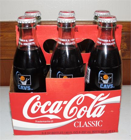 6 pack Coca-Cola 1994 Cavs vs Rockets Bottles