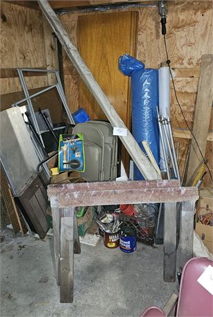 Garage Corner Cleanout Lawnboy parts, Hardware, Folding Chairs, Saw Horses