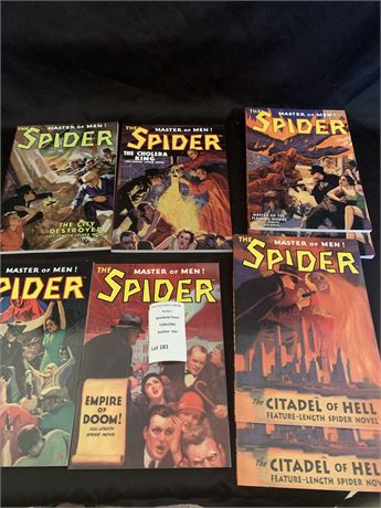 Spider Master of Men Book Lot of 6 - Vintage