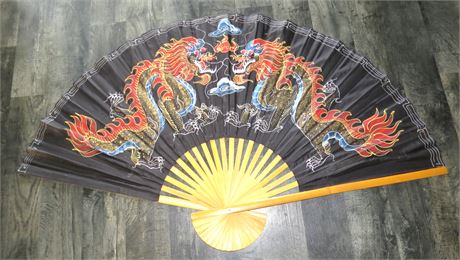 Asian Decorative Fan With Dragons