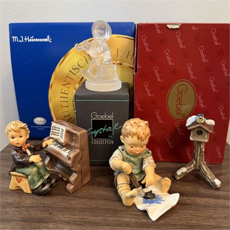 Vintage Hummel Mixed Figurines Lot w/ Boxes - Little Concerto, Birdhouse.....