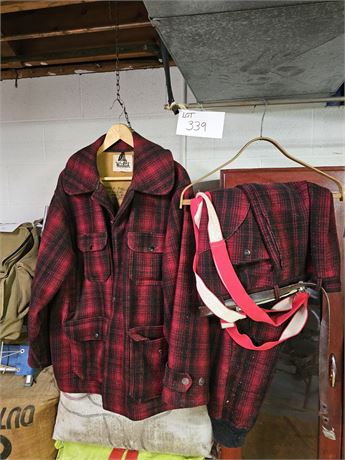 Vintage Wool Woolrich Hunting Coat&Pants SZ46 & Stearns Fishing Vest Adult Large