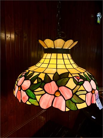 Tiffany-Style Leaded Stained Glass Pendant Ceiling Light W/Grape Design