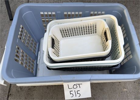 Lot of Plastic Storage Baskets