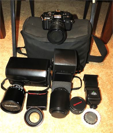 Minolta SLR Camera and Lenses