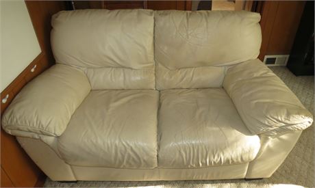 White Leather Loveseat