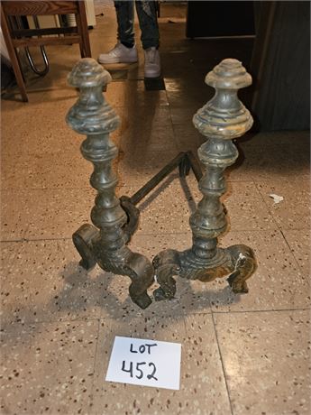Cast Metal Fireplace Andirons