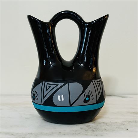 Native American Kopa Pottery Hand Painted Wedding Vase