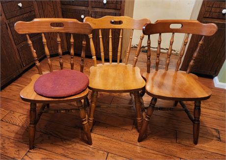 3 Wood Dining Chairs