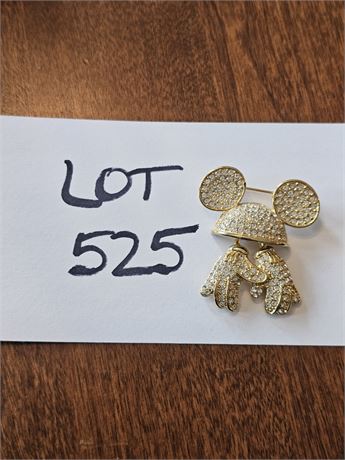 Napier Disney Rhinestone Mickey Hat w/Dangle Hands