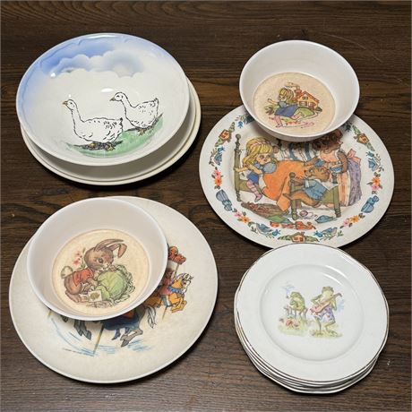 Mixed Collection of Vintage Childrens Dishes
