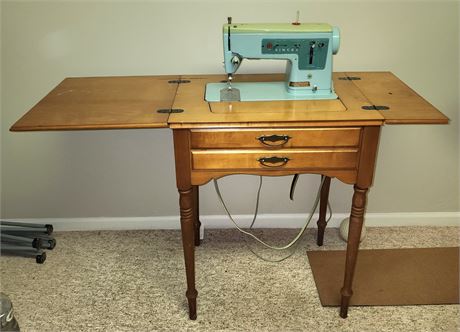 Singer Sewing Machine & Table