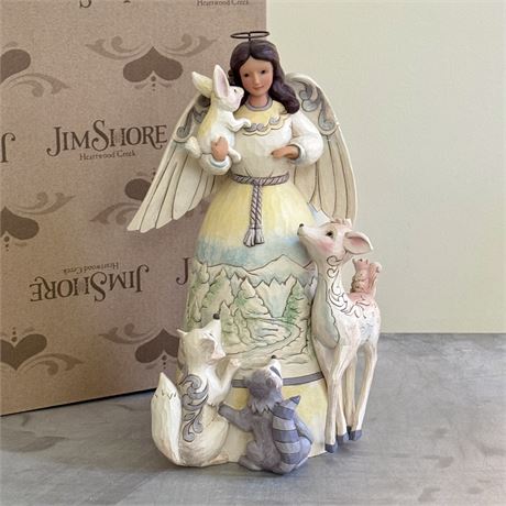 Jim Shore Heartland Creek Peace to All Woodland Angel Figurine