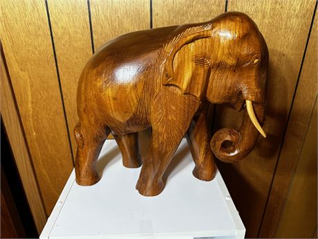 Beautiful Large Wood Carved Elephant