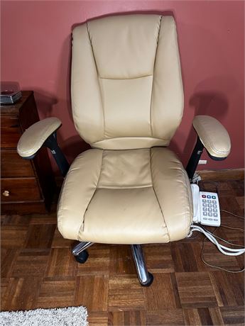 Cream "leather" Office Depot Desk Chair