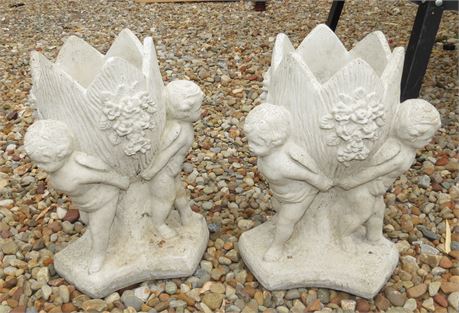 Concrete Cherub Planters