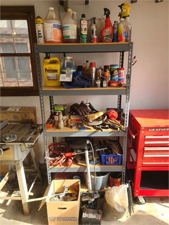 Garage Shelf Cleanout:Car Care/Cleaners/Battery/Sand/Brushes & Much More
