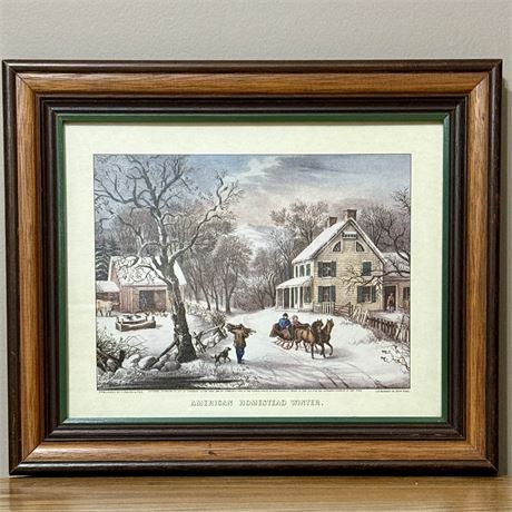 Vintage Currier & Ives Framed Art Print