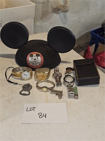 Mixed Lot- Mickey Mouse Ears, Mixed Men's Watches, DE LUXE Hifi Transistor Radio