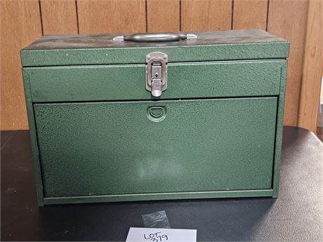 S&K Forest Green Metal Tool Box Chest - NO KEY