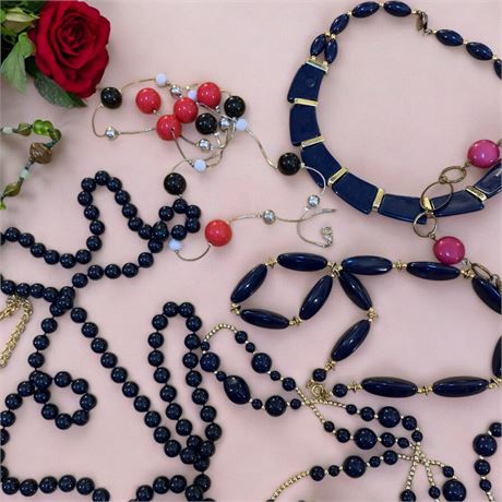 Jewelry Lot - Beaded Necklaces, Bracelets, Rosary Beads (Varying Colors & Sizes)