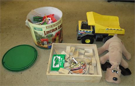 Assorted Toys: Tonka Truck, Blocks, etc