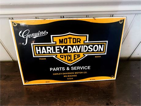 Replica Harley-Davidson Parts & Service Advertising Sign