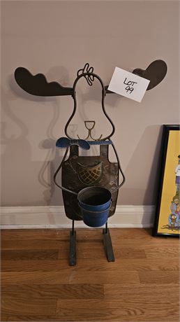 Cute Metal Moose Plant Holder