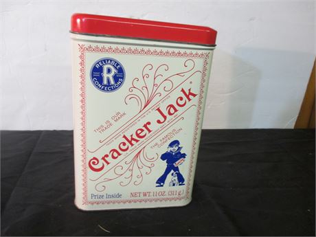 Vintage looking Large Litho Cracker Jack Tin 8" X 5"