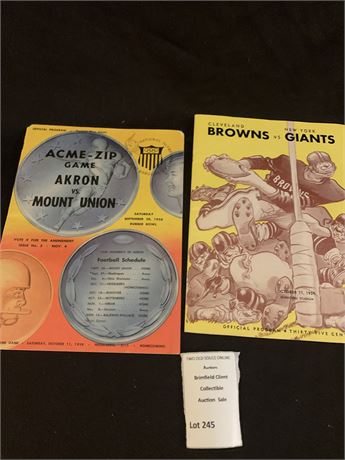 Cleveland Browns VS Giants & Acme Zip Game - Akron U Vs Mount Union Programs