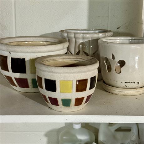 Bundle of Ceramic Flower Pots, Planters
